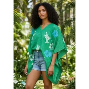 Caribelle Batik 100% Cotton Kaftan Mumu St Kitts Nevis West Indies One Size